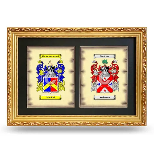 Double Coat of Arms Framed - Gold