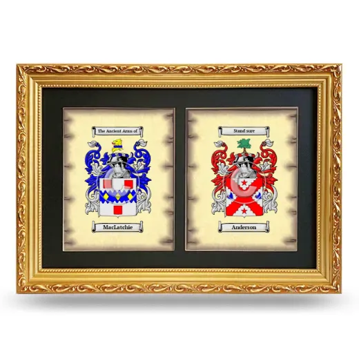 Double Coat of Arms Framed - Gold