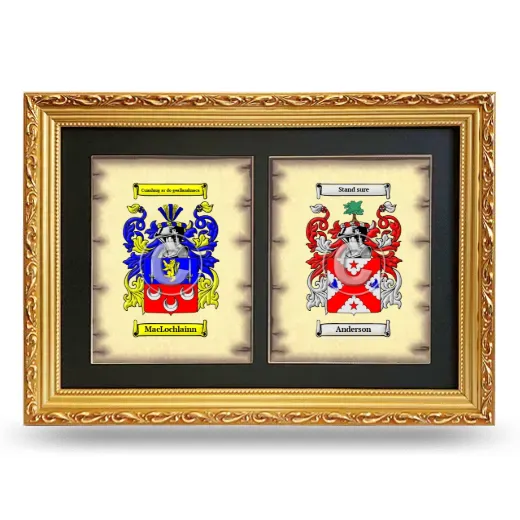 Double Coat of Arms Framed - Gold