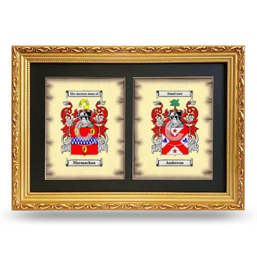 Double Coat of Arms Framed - Gold
