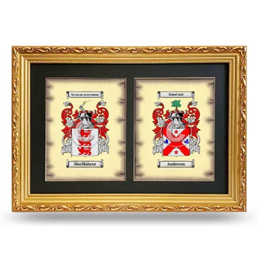 Double Coat of Arms Framed - Gold