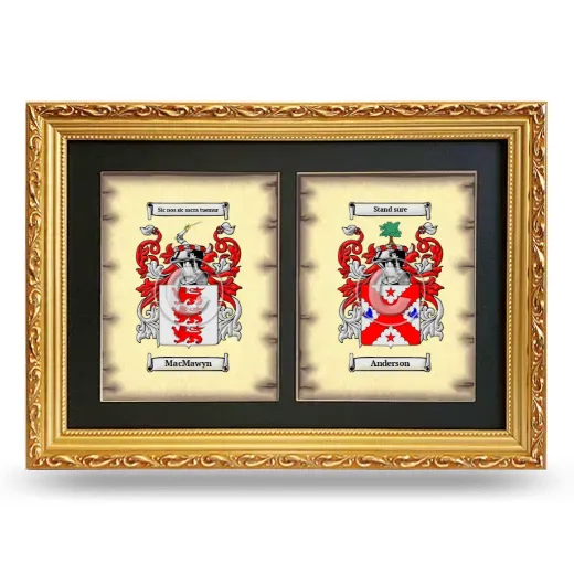 Double Coat of Arms Framed - Gold