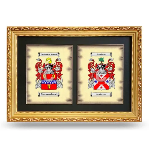 Double Coat of Arms Framed - Gold