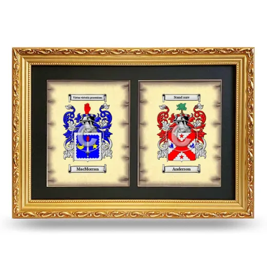 Double Coat of Arms Framed - Gold