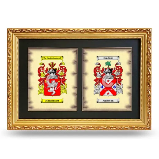 Double Coat of Arms Framed - Gold
