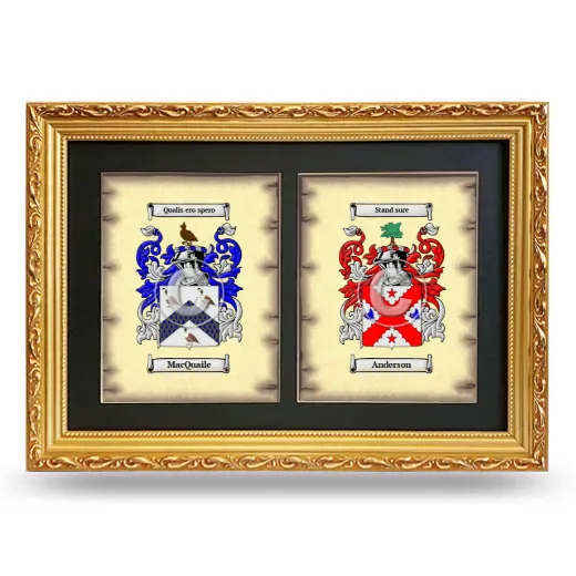 Double Coat of Arms Framed - Gold