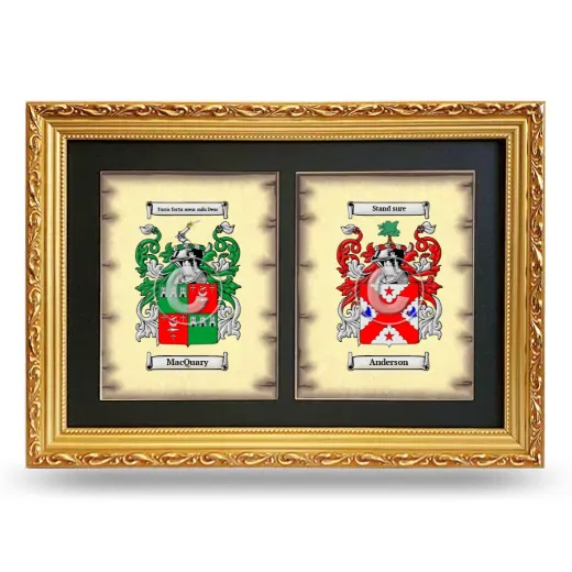 Double Coat of Arms Framed - Gold