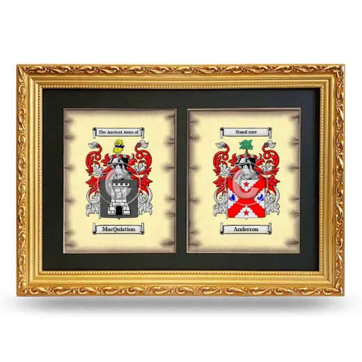 Double Coat of Arms Framed - Gold