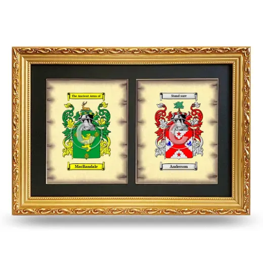 Double Coat of Arms Framed - Gold