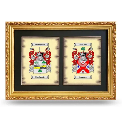 Double Coat of Arms Framed - Gold
