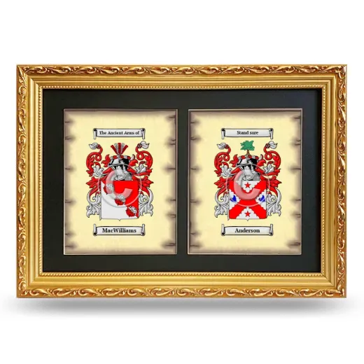 Double Coat of Arms Framed - Gold