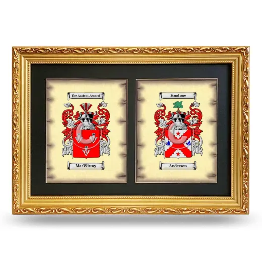 Double Coat of Arms Framed - Gold