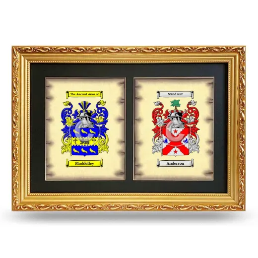 Double Coat of Arms Framed - Gold