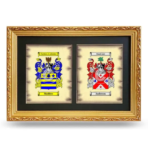 Double Coat of Arms Framed - Gold