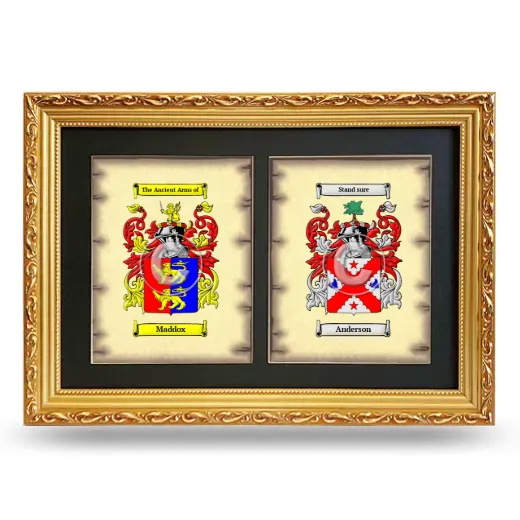 Double Coat of Arms Framed - Gold