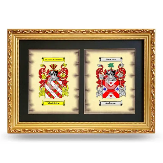 Double Coat of Arms Framed - Gold