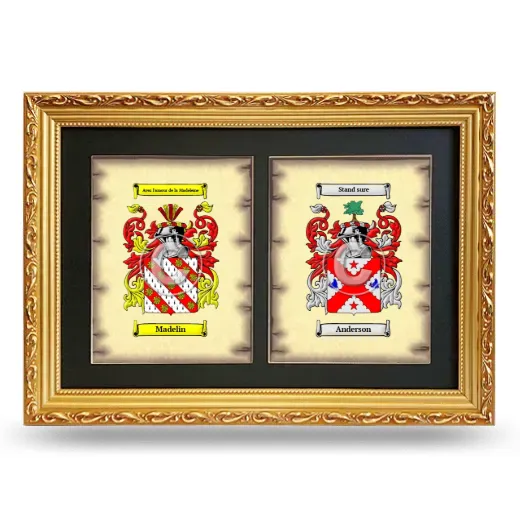 Double Coat of Arms Framed - Gold