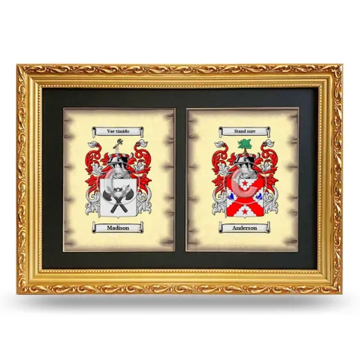 Double Coat of Arms Framed - Gold