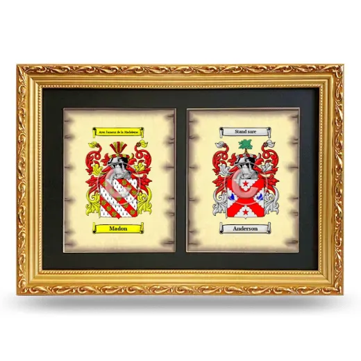 Double Coat of Arms Framed - Gold
