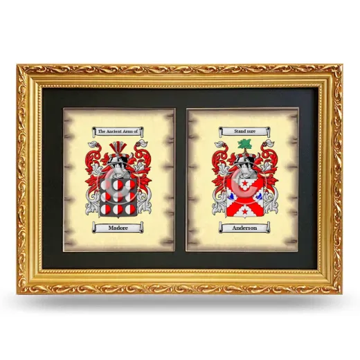 Double Coat of Arms Framed - Gold
