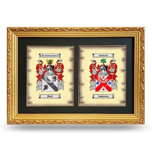 Double Coat of Arms Framed - Gold