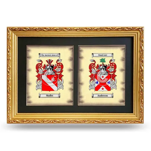 Double Coat of Arms Framed - Gold