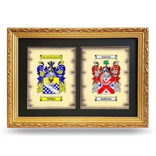 Double Coat of Arms Framed - Gold