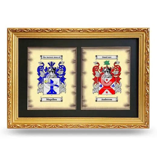 Double Coat of Arms Framed - Gold