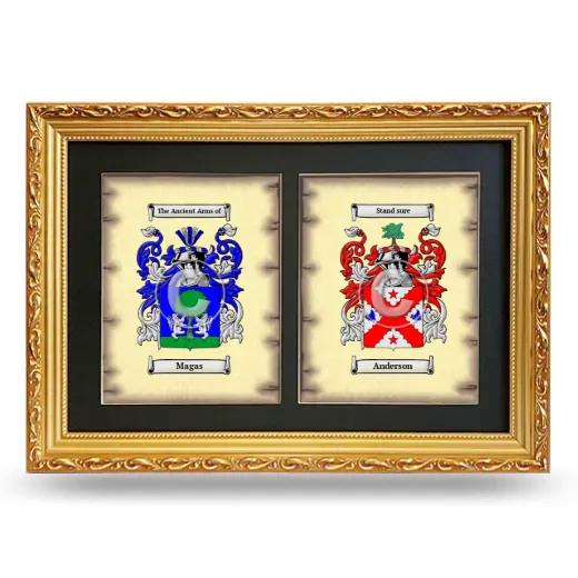 Double Coat of Arms Framed - Gold