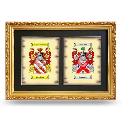 Double Coat of Arms Framed - Gold