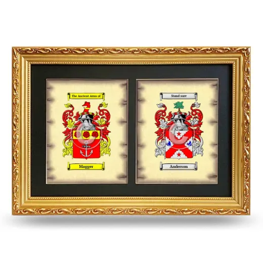 Double Coat of Arms Framed - Gold