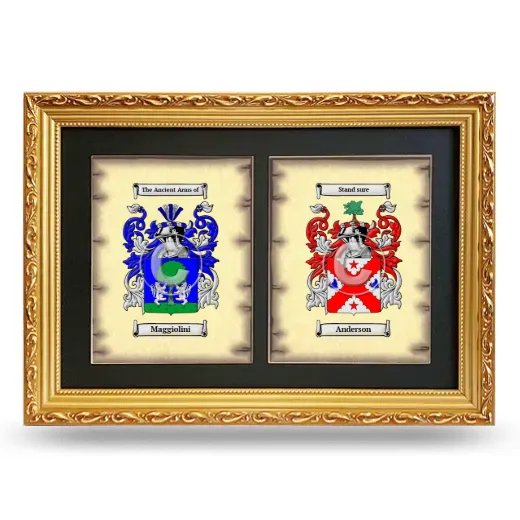 Double Coat of Arms Framed - Gold
