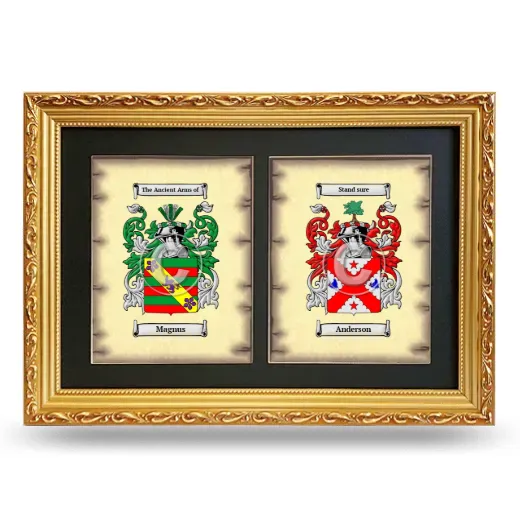 Double Coat of Arms Framed - Gold