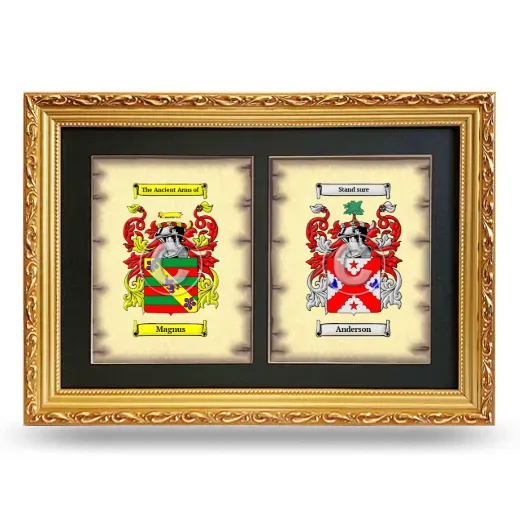 Double Coat of Arms Framed - Gold
