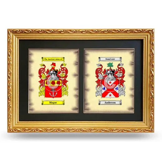 Double Coat of Arms Framed - Gold