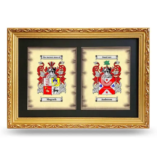 Double Coat of Arms Framed - Gold