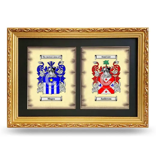 Double Coat of Arms Framed - Gold