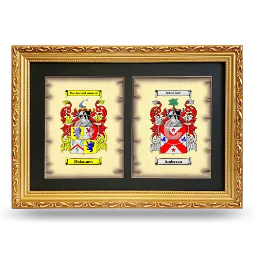 Double Coat of Arms Framed - Gold