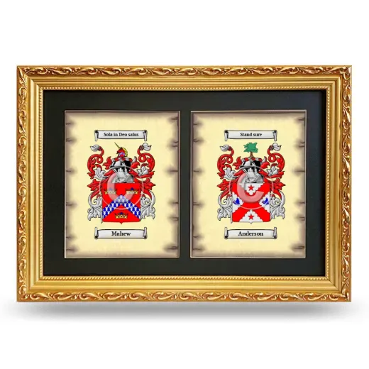 Double Coat of Arms Framed - Gold