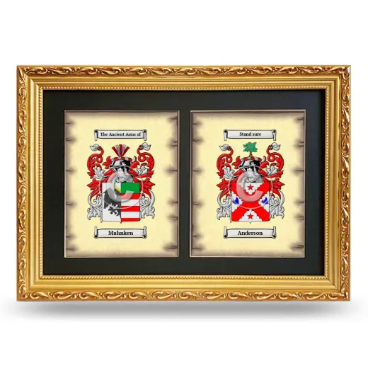 Double Coat of Arms Framed - Gold