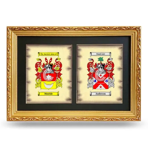 Double Coat of Arms Framed - Gold