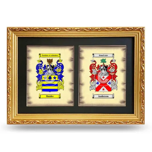 Double Coat of Arms Framed - Gold