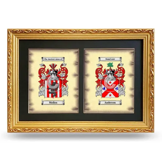 Double Coat of Arms Framed - Gold