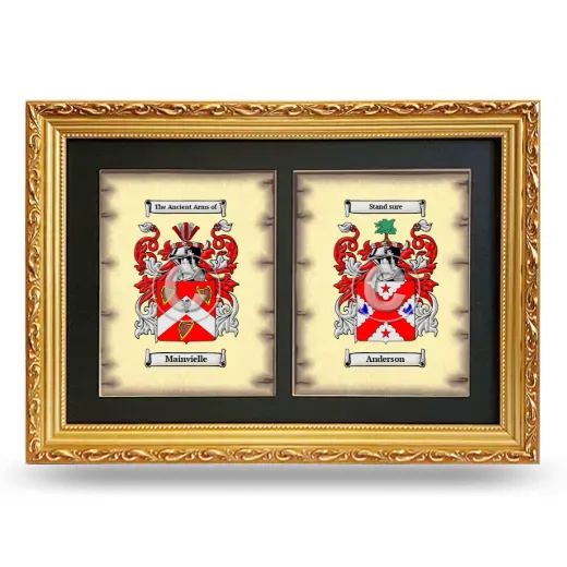 Double Coat of Arms Framed - Gold