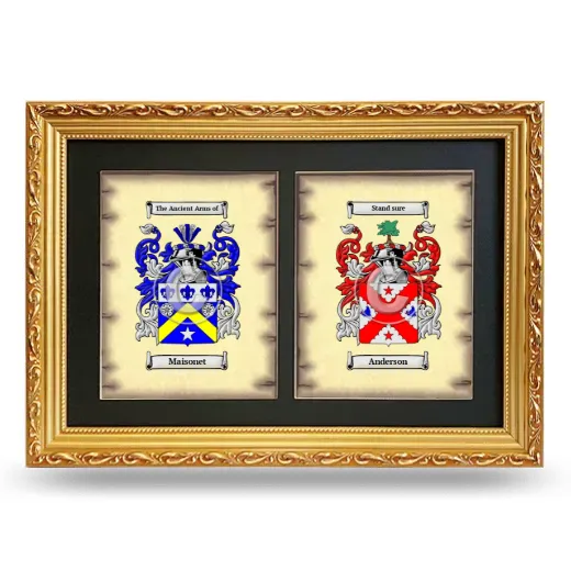 Double Coat of Arms Framed - Gold