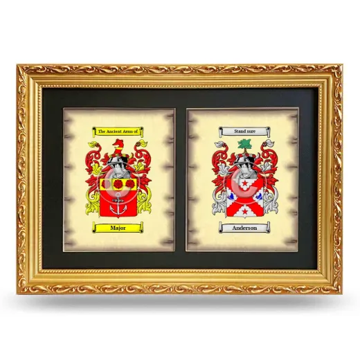 Double Coat of Arms Framed - Gold