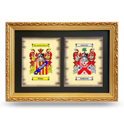 Double Coat of Arms Framed - Gold