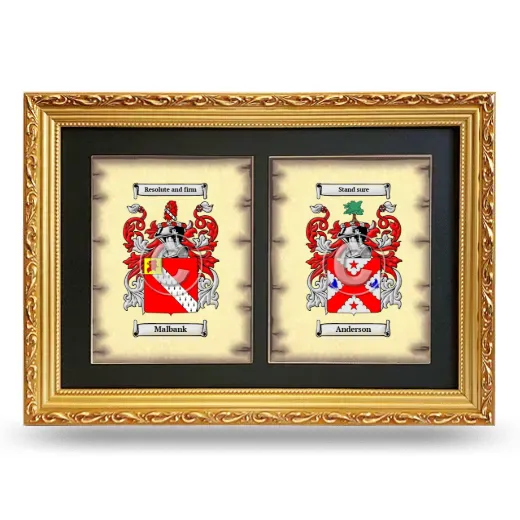 Double Coat of Arms Framed - Gold