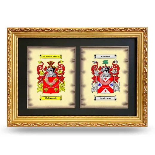 Double Coat of Arms Framed - Gold