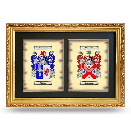 Double Coat of Arms Framed - Gold